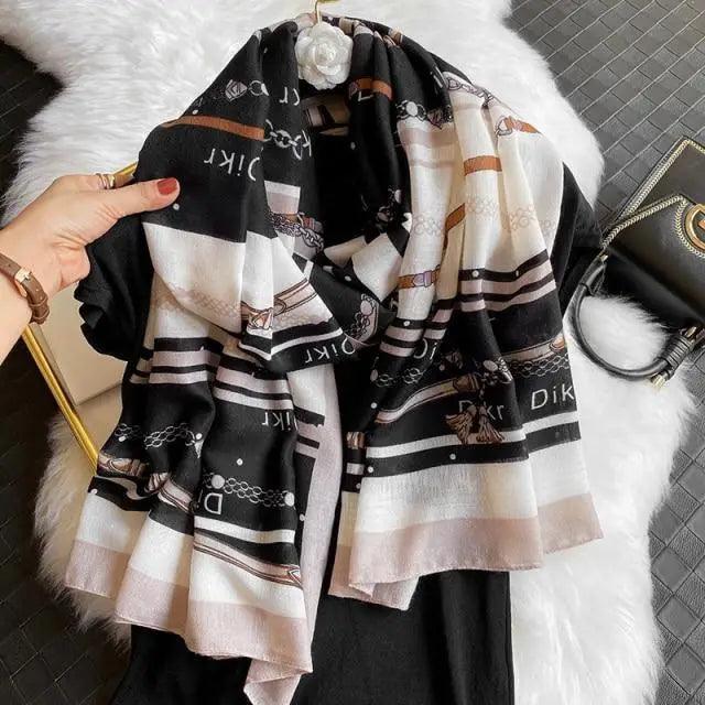 Women Scarf Leopard Print Cotton Large Size Scarfs For Winter Shawls Winter Warm Casual Wear For Women Lovely Floral Tassel Cotton ab Shawls Lady Silk Wraps Scarves