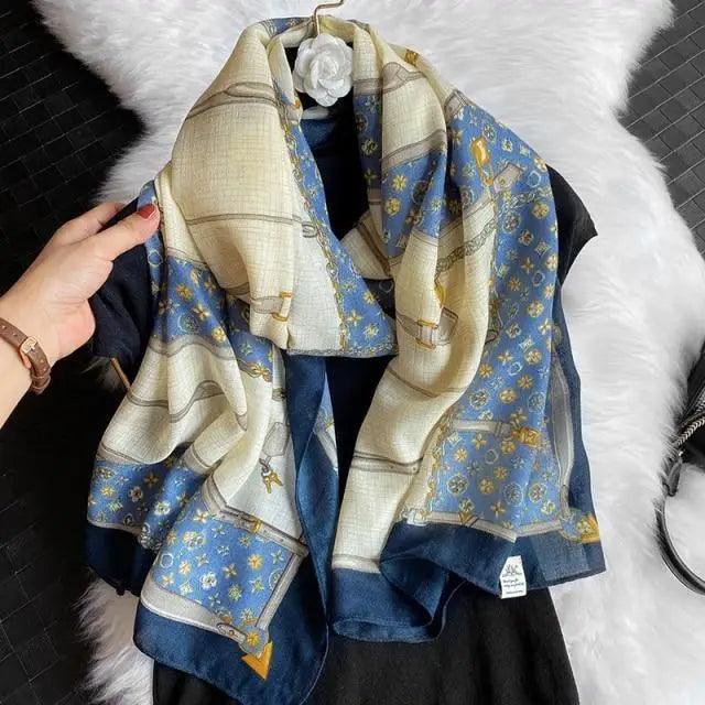 Women Scarf Leopard Print Cotton Large Size Scarfs For Winter Shawls Winter Warm Casual Wear For Women Lovely Floral Tassel Cotton ab Shawls Lady Silk Wraps Scarves