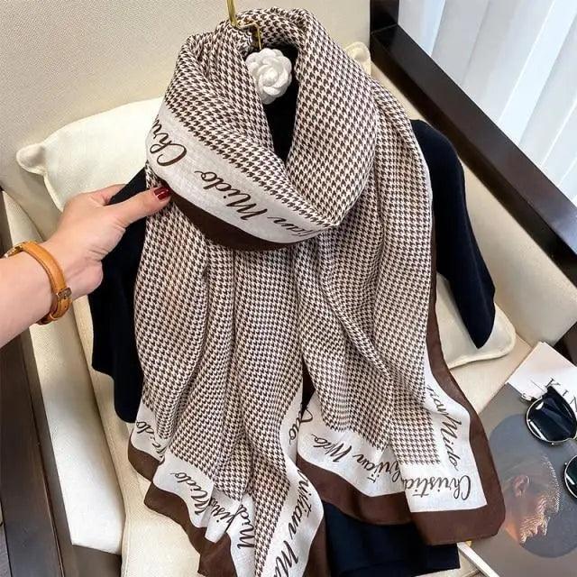 Women Scarf Leopard Print Cotton Large Size Scarfs For Winter Shawls Winter Warm Casual Wear For Women Lovely Floral Tassel Cotton ab Shawls Lady Silk Wraps Scarves