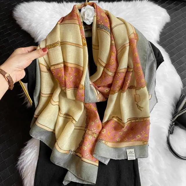 Women Scarf Leopard Print Cotton Large Size Scarfs For Winter Shawls Winter Warm Casual Wear For Women Lovely Floral Tassel Cotton ab Shawls Lady Silk Wraps Scarves