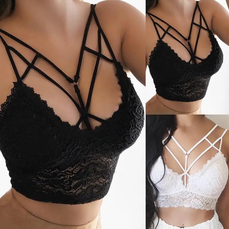 Women Sexy Underwear Black Lace Bralette Push Up Bras For Women Sleeveless Plus Size Bras For Female