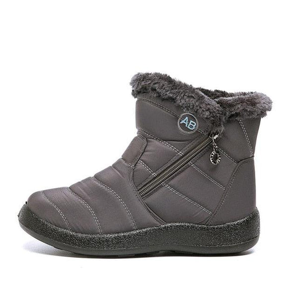 Women Snow Boots Warm Short Fur Plush Winter Ankle Boots Zip Comfort Warm Shoes Anti-Slip Fur Lined Ankle Short Boots Waterproof Slip On Outdoor Lightweight Shoes