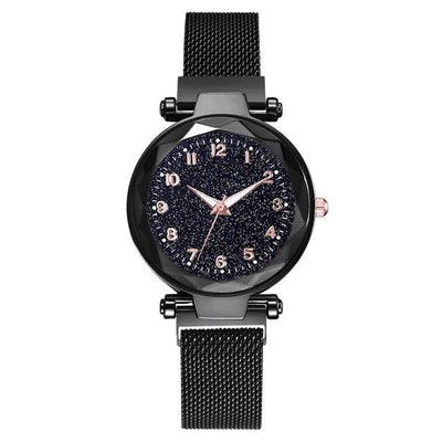 Women Starry Sky Clock Luxury Women Watches Fashion Diamond Quartz Wristwatches Women's Fashion Starry Sky Watch Luxury Analog Stardust Watches For Girls Casual Luminous Ladies Wrist Watch With Stainless Steel Mesh Band Dress Watch
