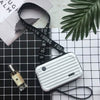 Women Suitcase Box Shape Crossbody Shoulder Bag Letter Band Travel Carrying