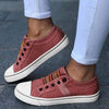 Women Summer Autumn Sneakers Low-Cut Trainers Canvas Flat Sneakers Casual Slip On Canvas Comfortable Walking Flats Shoes For Womens - Red / 43