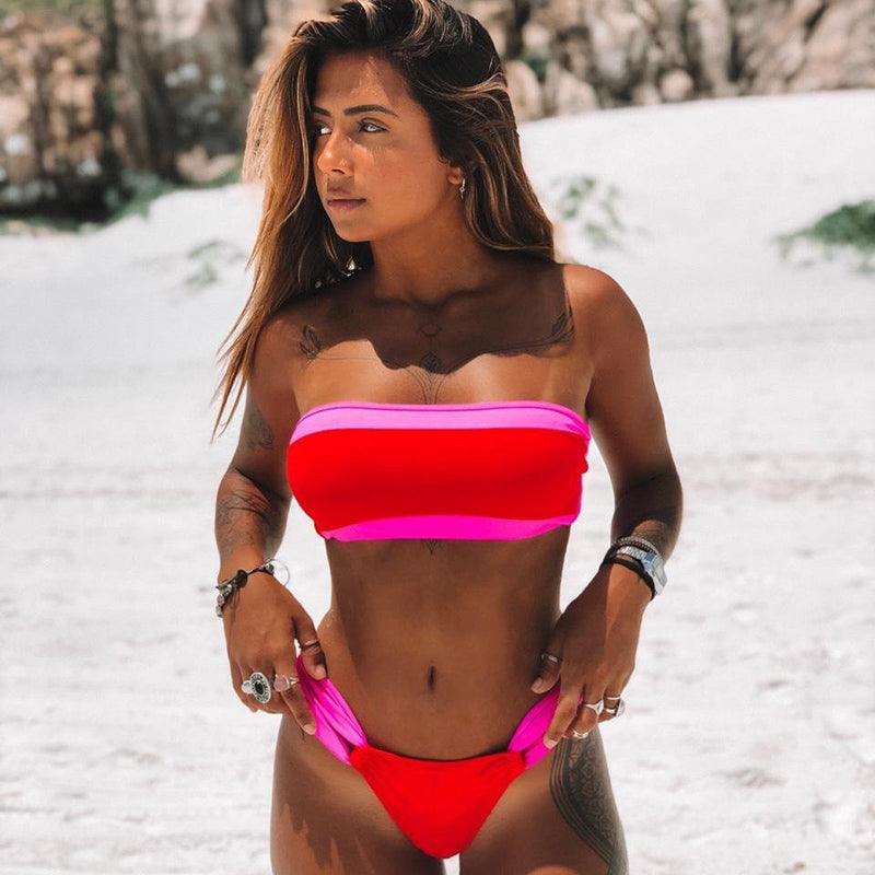 Women Swimsuit Bikini Set New Arrival Women Bandage Bathing Suit Female Swimwear Bathing Suits Beach Wear Bikini Sets Striped Swim Beach Wear