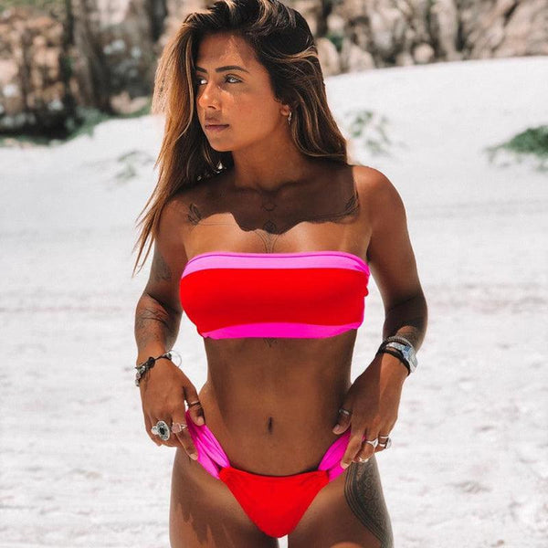 Women Swimsuit Bikini Set New Arrival Women Bandage Bathing Suit Female Swimwear Bathing Suits Beach Wear Bikini Sets Striped Swim Beach Wear