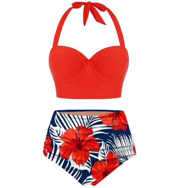 Women Swimsuits Vintage Push Up Polka Dot Plus Size Bathing Suits High Waist Bikini Underwire High Waist Swimsuit Bathing Suits Bikini Women Swimsuits Vintage Push Up Bathing Suits