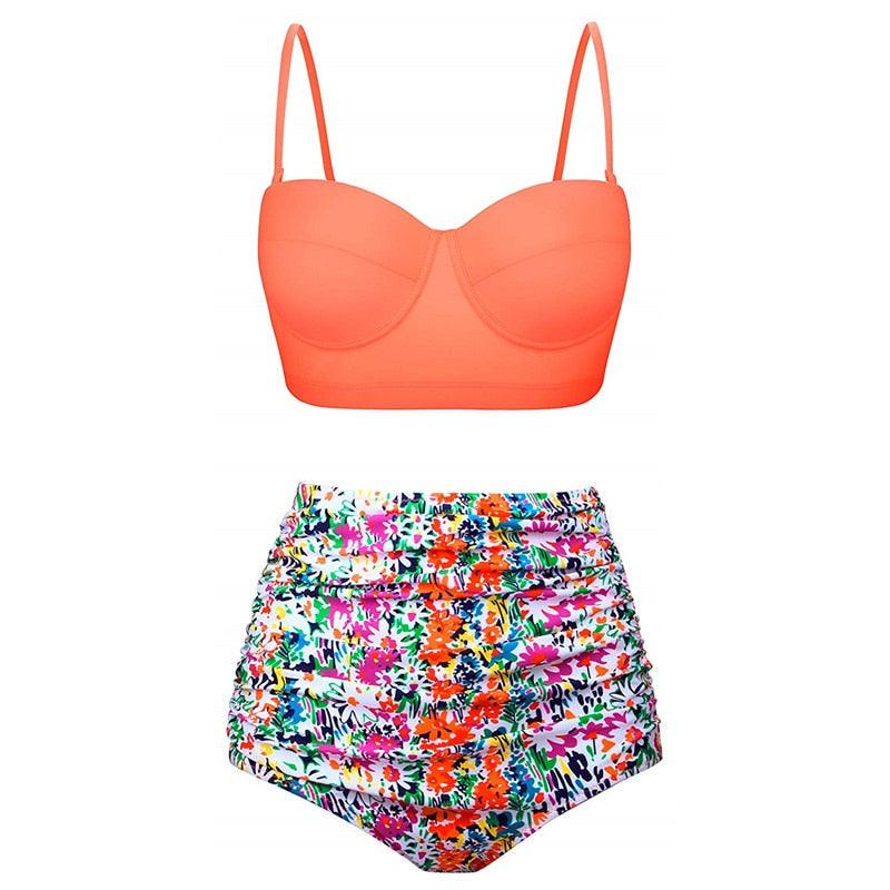 Women Swimsuits Vintage Push Up Polka Dot Plus Size Bathing Suits High Waist Bikini Underwire High Waist Swimsuit Bathing Suits Bikini Women Swimsuits Vintage Push Up Bathing Suits