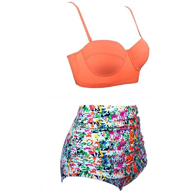 Women Swimsuits Vintage Push Up Polka Dot Plus Size Bathing Suits High Waist Bikini Underwire High Waist Swimsuit Bathing Suits Bikini Women Swimsuits Vintage Push Up Bathing Suits