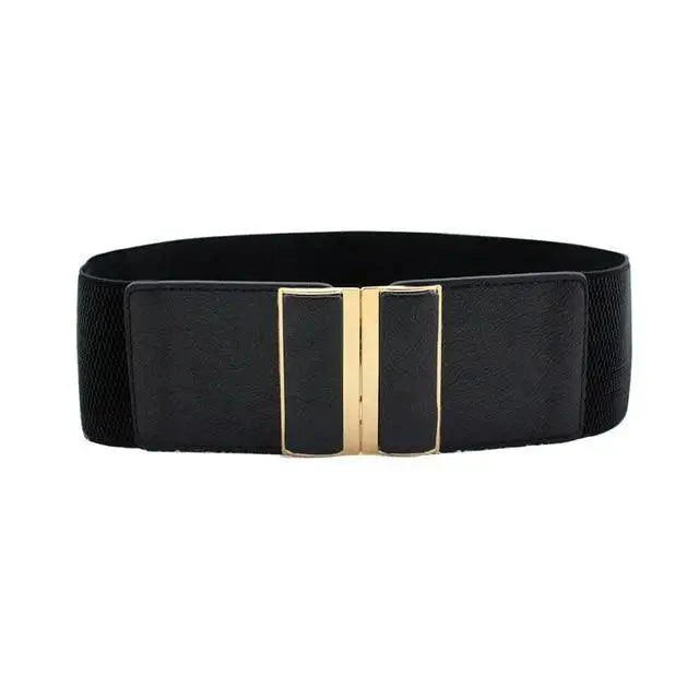 Women Vintage Stretch Belt Unique Black Elastic Design Stretchy Luxury Waistband Stylish Women Waist Belts