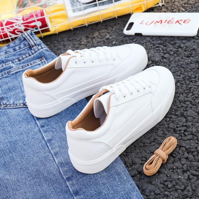 Women White Business Sneakers Fashion Woman's Spring Trend Casual Sport Shoes New Comfort White Platform Ultra Lightweight Walking Non Slip Sneakers