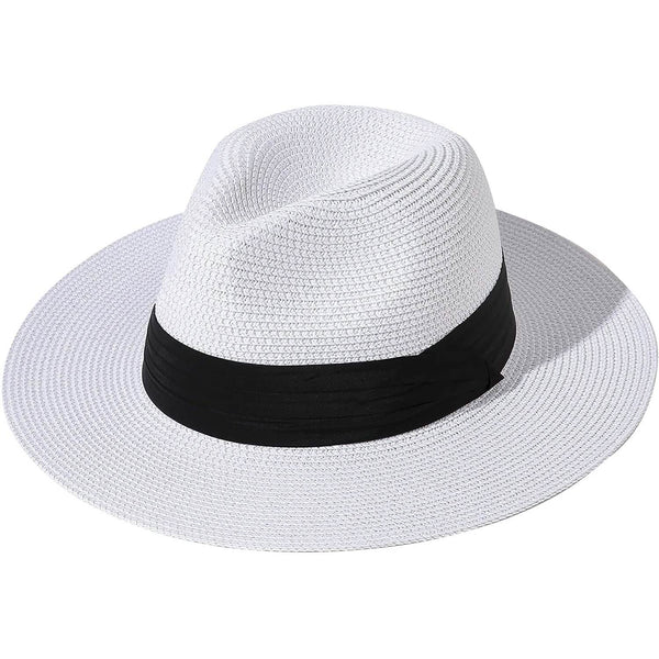 Women Wide Brim Straw Panama Roll up Hat