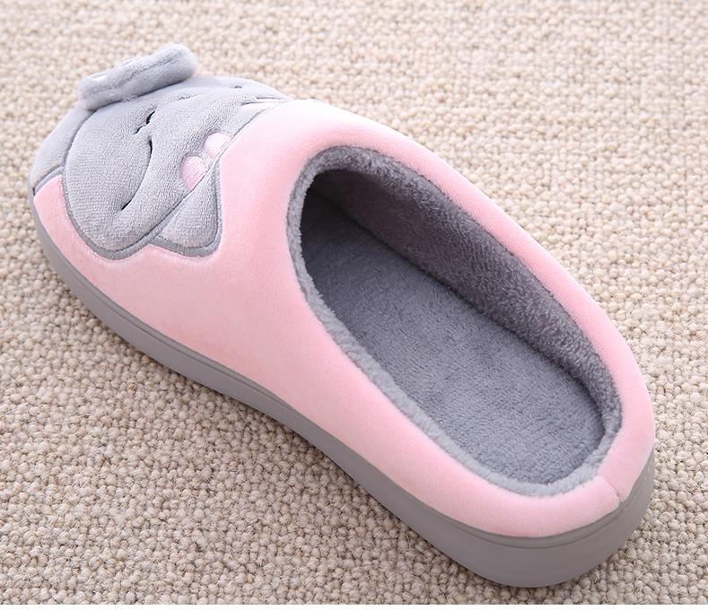 Women Winter Home Fur Slippers Cat Non-Slip Soft Warm House Indoor Bedroom Men Couples Memory Foam Floor Shoes Fluffy Slippers For Women Indoor Warm Furry Bedroom Slippers With Non Slip Outsole