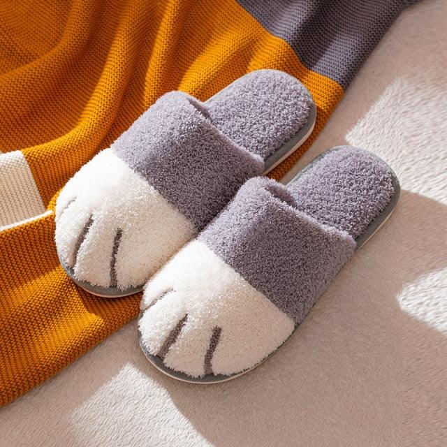 Women Winter Warm Slippers Indoor Bedroom House Flat Floor Plush Shoes Non Slip Fluffy Slippers Cute Cat Fur Slippers Slip on Memory Foam House Outdoor Indoor Warm Fuzzy Plush Fleece Lining Bedroom Comfy Home Living Room Shoes