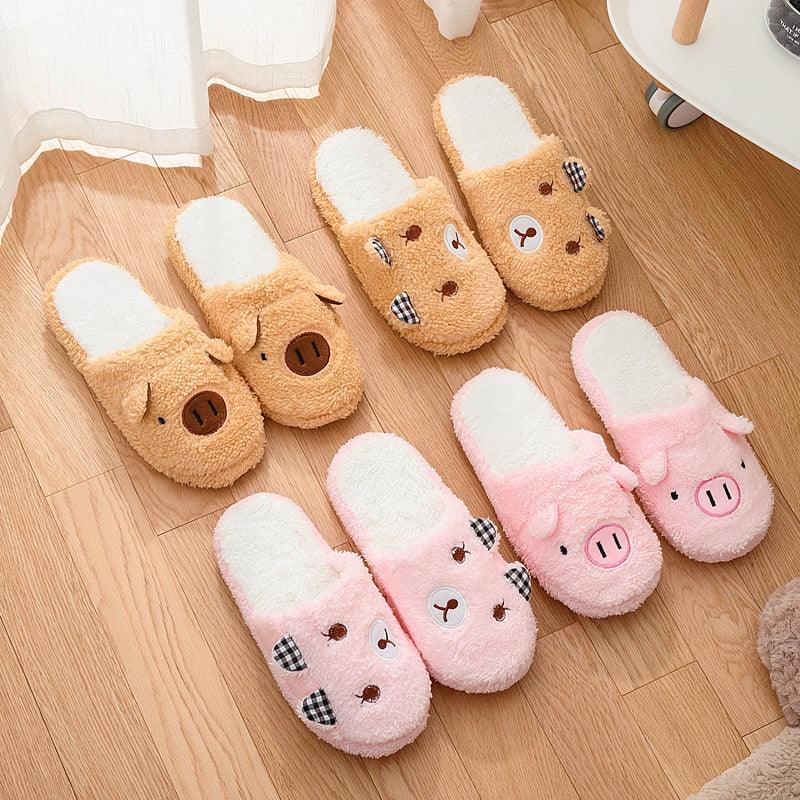 Women Winter Warm Slippers Indoor Bedroom House Flat Floor Plush Shoes Non Slip Fluffy Slippers Cute Cat Fur Slippers Slip on Memory Foam House Outdoor Indoor Warm Fuzzy Plush Fleece Lining Bedroom Comfy Home Living Room Shoes