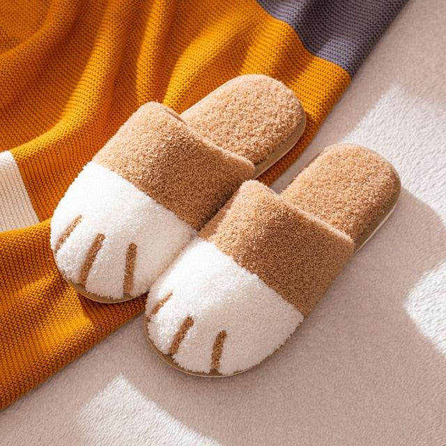 Women Winter Warm Slippers Indoor Bedroom House Flat Floor Plush Shoes Non Slip Fluffy Slippers Cute Cat Fur Slippers Slip on Memory Foam House Outdoor Indoor Warm Fuzzy Plush Fleece Lining Bedroom Comfy Home Living Room Shoes