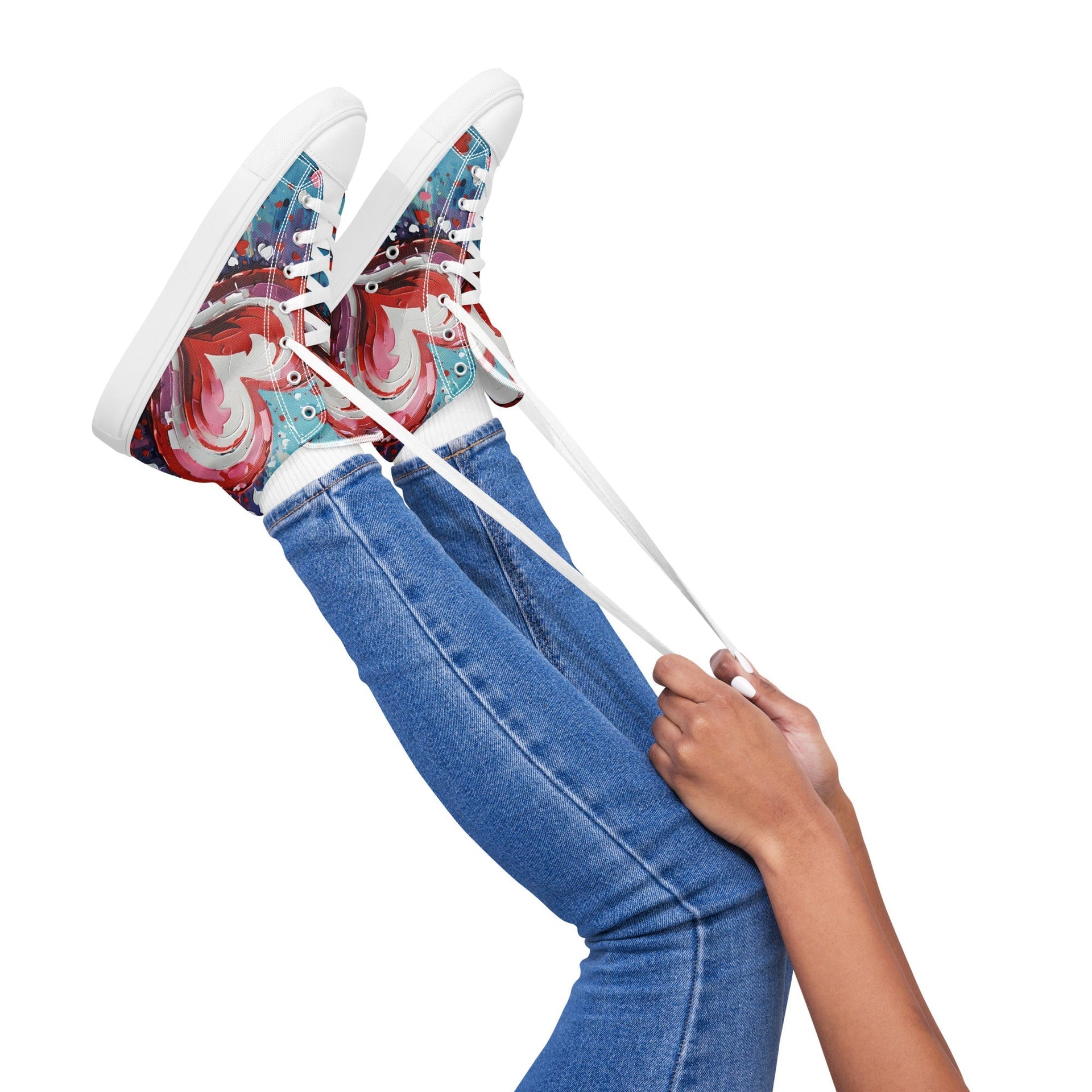 Women’s Acrylic Heart High Top's
