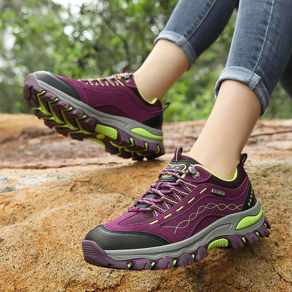 Womens Autumn Winter Tourism Hiking Womens Sports Shoes Outdoor Climbing Shoes Leather Lace Up Anti-slip Work Ankle Boots Outdoor Snow Winter Strong Durable Shoes