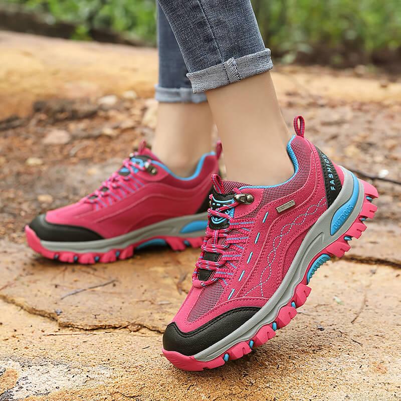Womens Autumn Winter Tourism Hiking Womens Sports Shoes Outdoor Climbing Shoes Leather Lace Up Anti-slip Work Ankle Boots Outdoor Snow Winter Strong Durable Shoes