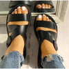 Womens Black Buckle Sandals Soft  Casual Thick Comfort Fashion Stylish Design Women Sandals