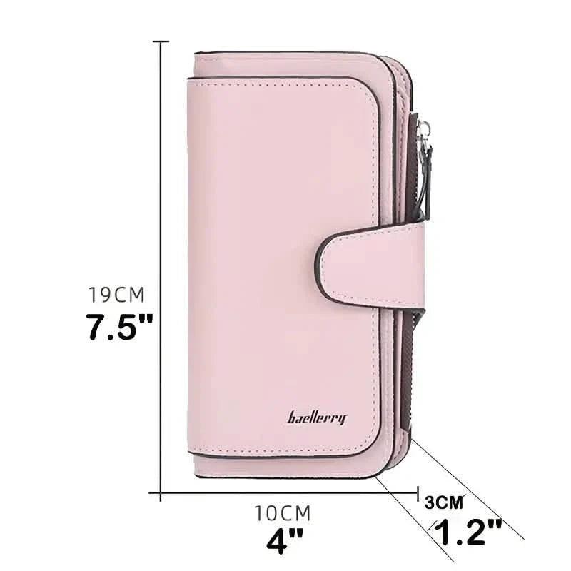 Women's Fashion Faux Leather Wallet with Card Slots & ID Window