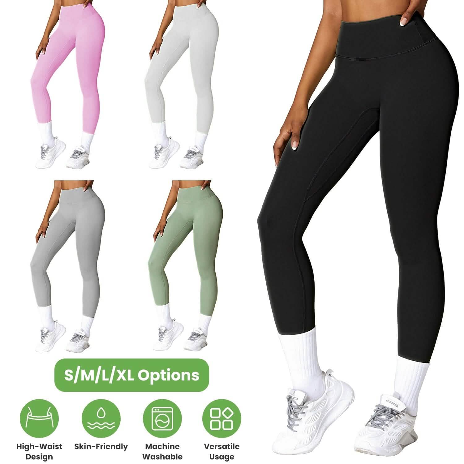 Women's High Waist Workout Leggings Tummy Control Compression with 25