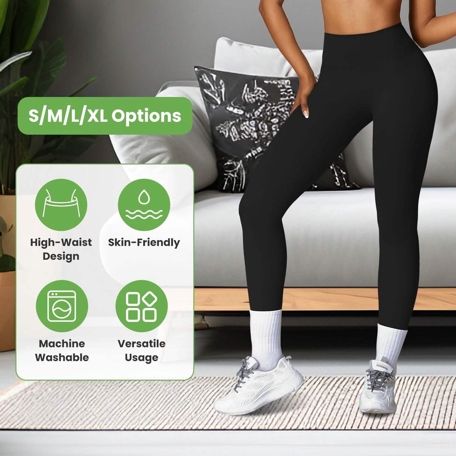 Women's High Waist Workout Leggings Tummy Control Compression with 25