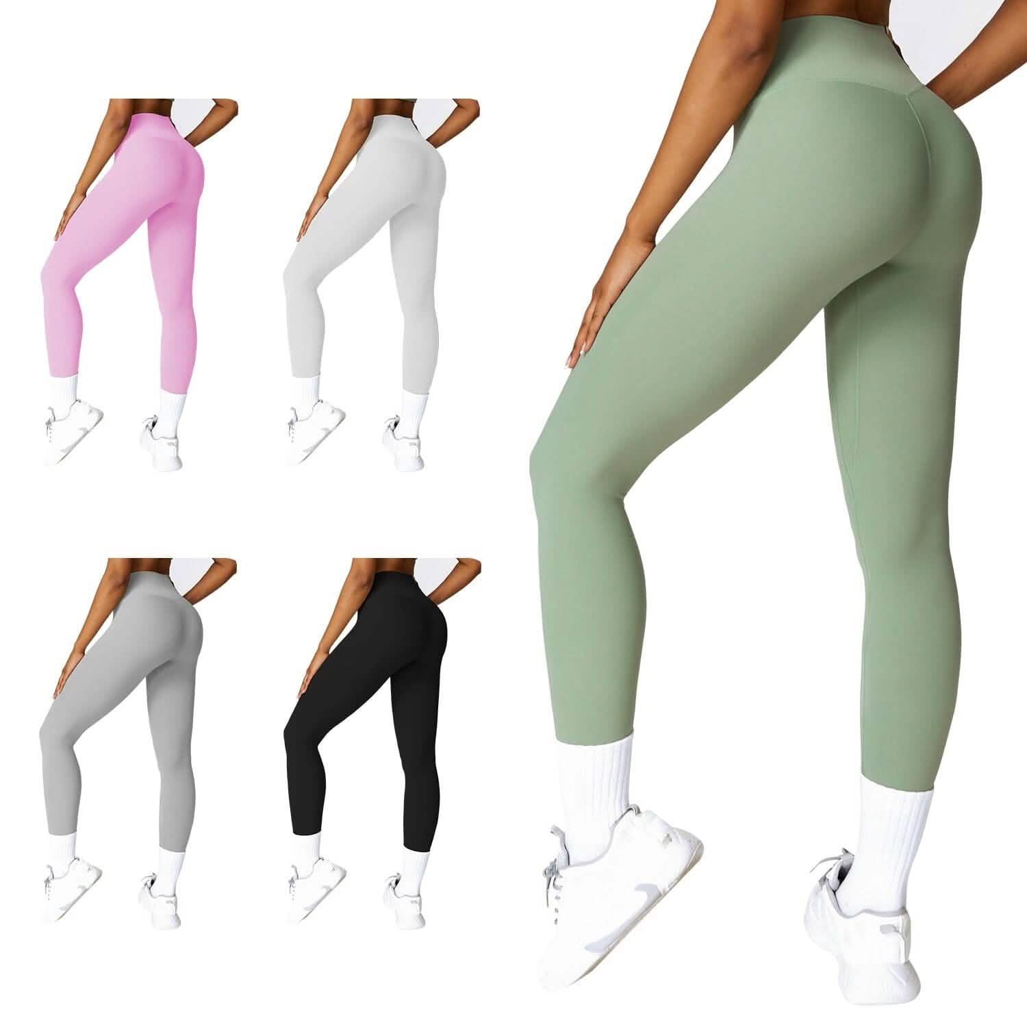 Women's High Waist Workout Leggings Tummy Control Compression with 25