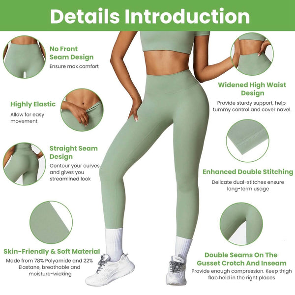 Women's High Waist Workout Leggings Tummy Control Compression with 25
