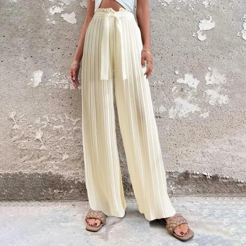 Women's High-Waisted Straight-Leg Strappy Pants
