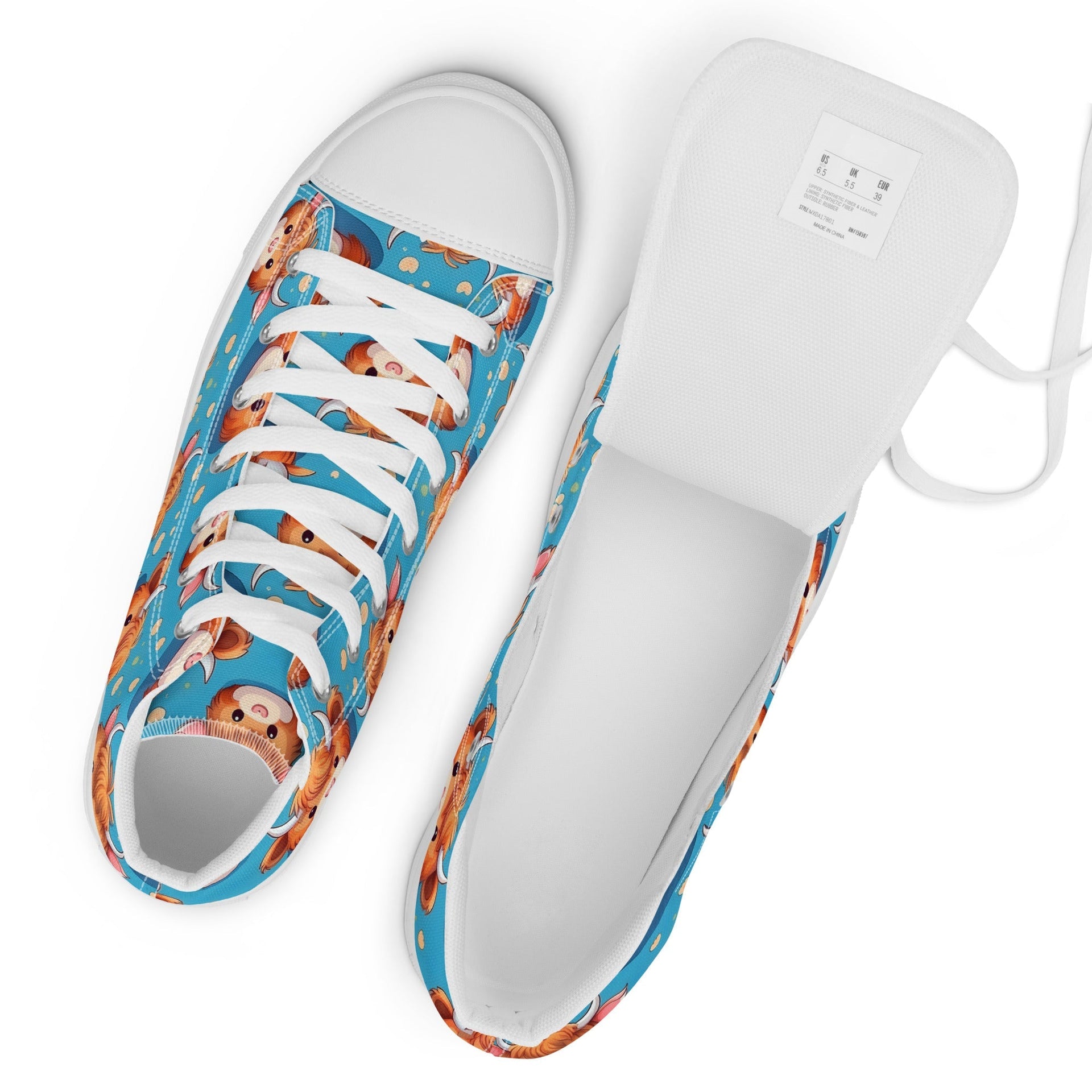 Highland Cow High Top Women's Shoes