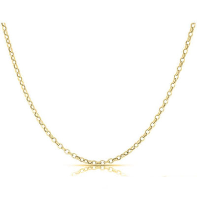 Women's Italian Rolo Link Chain in Solid Sterling Silver