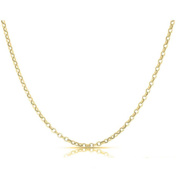 Women's Italian Rolo Link Chain in Solid Sterling Silver