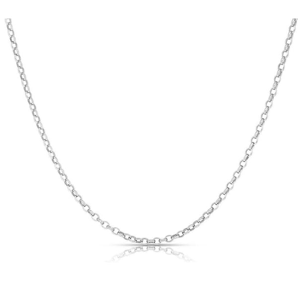 Women's Italian Rolo Link Chain in Solid Sterling Silver