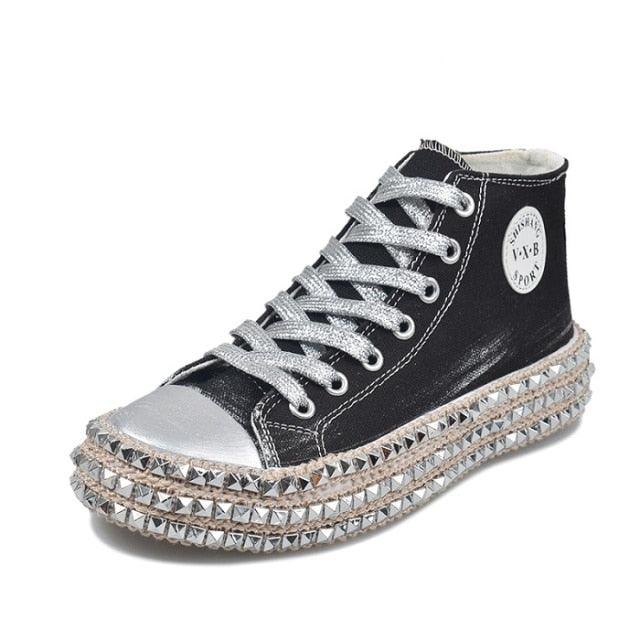 Womens Leopard Sneakers Women Canvas Shoes Leisure Lace-Up Sneakers Rhinestone Shiny Flat Charming Shoes Platform Leisure Low Sneakers