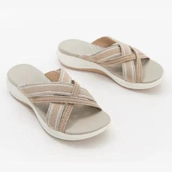 Womens New Summer Retro Sandals Flat Casual Elegant Soft Modern Beach Sandals