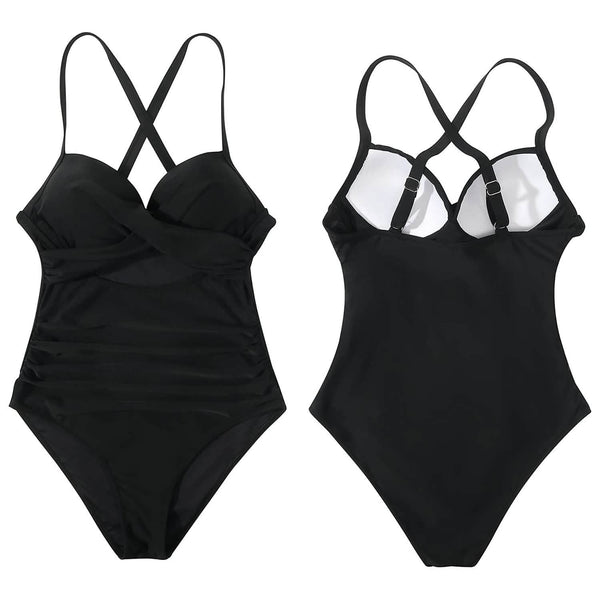 Women's One Piece High Waist Swimwear Tummy Control Cutout