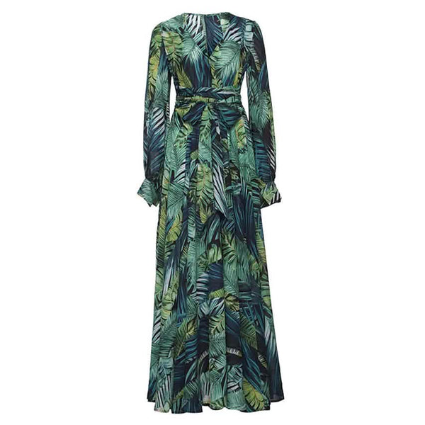 Women's Plus Size A Line Dress Floral V Neck Print Lantern Sleeve