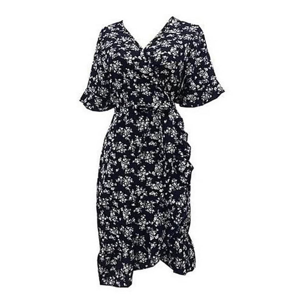 Women's Summer V-Neck Short Wrap Dress