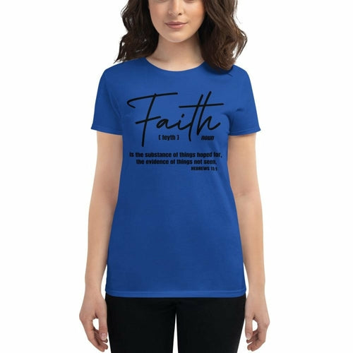 Womens T-Shirts, Faith Is The Substance Of Things Hoped For, Black