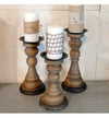 Wood Candle Holder - Set of 3