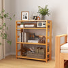 4-Tier Bookshelf Rubber Wood Bookcase with Side Fences for Living Room-29.5 inches