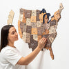Wooden 3D Map of USA - Multicolor - Small (21"x 14") / Blank