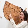 Wooden 3D Map of USA - Oak - Small (21"x 14") / Blank