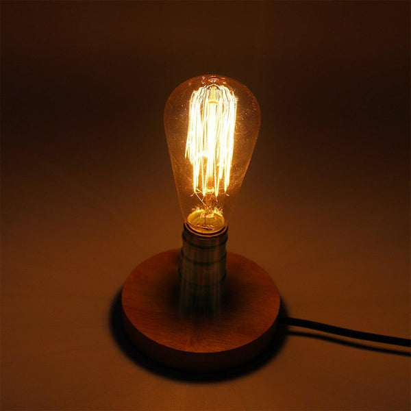 Wooden Aluminum Table Lamp  Retro Loft Desk Edison Bulb 110V/220V  Night Light Office lamp Bedroom/Living Room/Cafe Lamp Decorative Table Lamp Cute Study Lamps for Bedroom Décor
