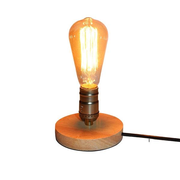 Wooden Aluminum Table Lamp  Retro Loft Desk Edison Bulb 110V/220V  Night Light Office lamp Bedroom/Living Room/Cafe Lamp Decorative Table Lamp Cute Study Lamps for Bedroom Décor