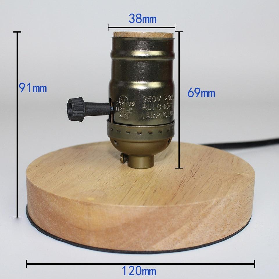 Wooden Aluminum Table Lamp  Retro Loft Desk Edison Bulb 110V/220V  Night Light Office lamp Bedroom/Living Room/Cafe Lamp Decorative Table Lamp Cute Study Lamps for Bedroom Décor