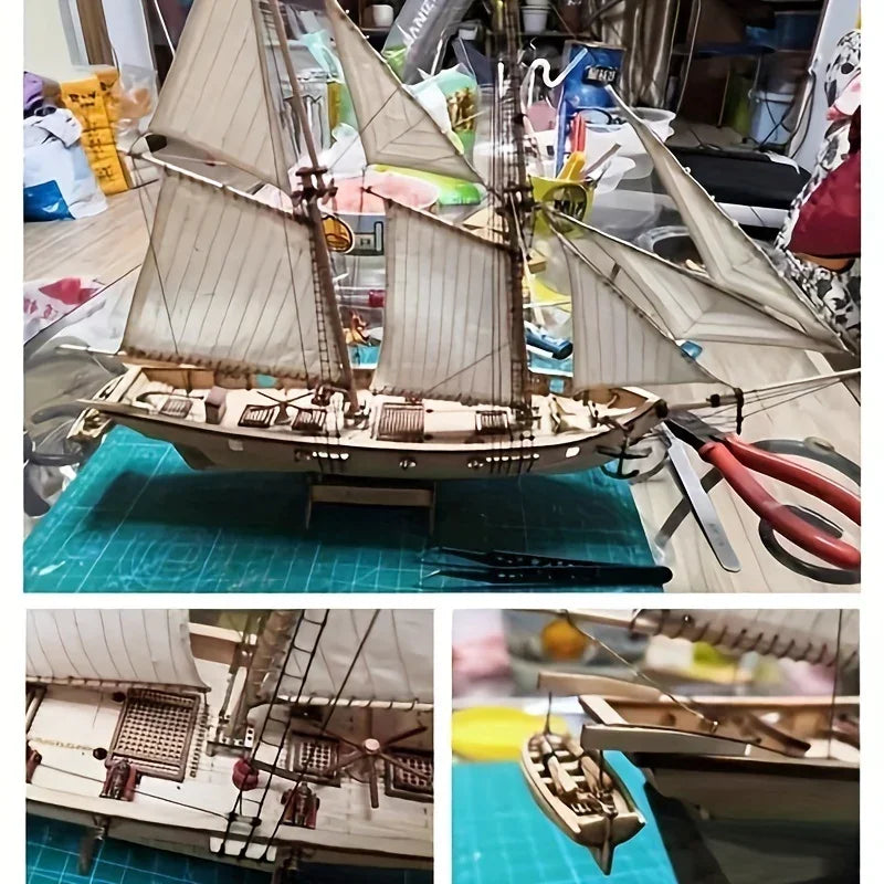 Wooden Boat Assembly Kit Classical Western Design Model