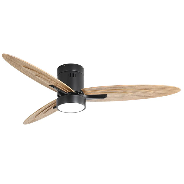 Wooden Ceiling Fan with Light, Reversible DC Motor, Quiet & Modern Design